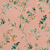 Birds Prosperity Wallpaper - Rose - by Coordonne. Click for more details and a description.