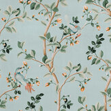 Birds Prosperity Wallpaper - Turquoise - by Coordonne. Click for more details and a description.