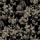 Ming Pagoda Wallpaper - Onyx - by Coordonne. Click for more details and a description.