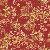 Ming Pagoda Wallpaper - Ruby - by Coordonne. Click for more details and a description.