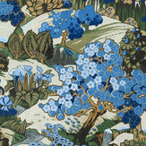 Yu Garden Wallpaper - Sapphire - by Coordonne. Click for more details and a description.