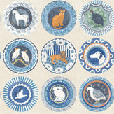 Robina's Dinner Party Wallpaper - Blue - by G P & J Baker. Click for more details and a description.