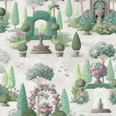 Naunton Folly Wallpaper - Fern Green - by Laura Ashley