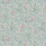 Mosedale Posy Wallpaper - Duck Egg - by Laura Ashley