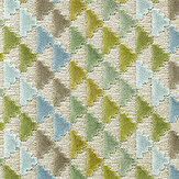 Vidi Velvet Fabric - Kelly/Sky/Linen - by Harlequin. Click for more details and a description.