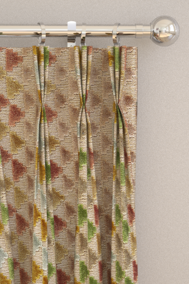 Vidi Velvet Curtains - Blush/Ochre/Kelly - by Harlequin. Click for more details and a description.