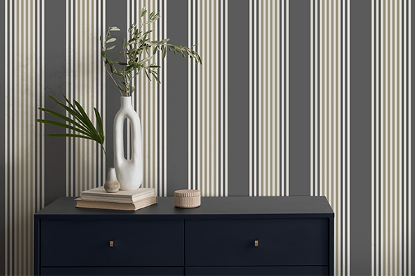 Regent Wallpaper - Black & Gold - by Timothy Wilman Home