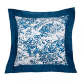Fringed Tulip Toile Square Pillowcase Pair - Smalt - by Sanderson. Click for more details and a description.