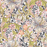 Golden Lily Wallpaper - Espresso - by Morris. Click for more details and a description.