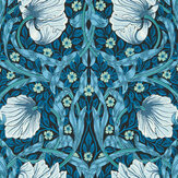Papier peint Pimpernel - Bleu nuit / opale - Morris. Cliquez pour en savoir plus et lire la description.