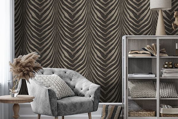Beauford Wallpaper - Mocha - by Timothy Wilman Home