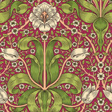 Spring Thicket Wallpaper - Maraschino Cherry - by Morris. Click for more details and a description.