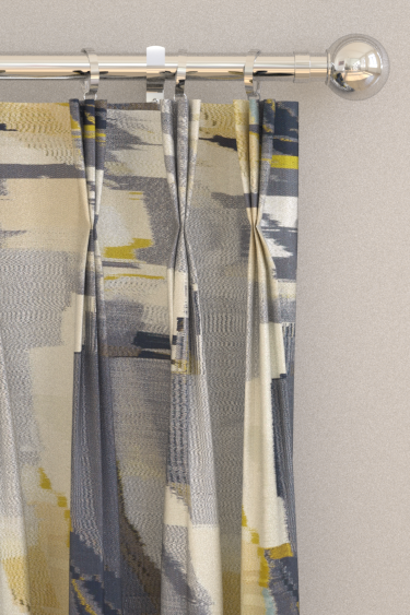 Perspective Curtains - Charcoal/Gold - by Harlequin. Click for more details and a description.