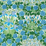 Campanula Wallpaper - Peacock / Opal - by Morris. Click for more details and a description.