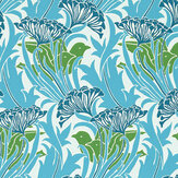 Laceflower Wallpaper - Garden Green / Lagoon - by Morris. Click for more details and a description.