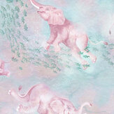 Elephant Breaststroke Wallpaper - Peppermint Pink - by Brand McKenzie. Click for more details and a description.