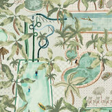 Lido Wallpaper - Turquoise - by Brand McKenzie. Click for more details and a description.