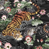 Tiger Lily Wallpaper - Charcoal & Gold - by Brand McKenzie. Click for more details and a description.