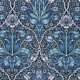 Spring Thicket Velvet Fabric - Midnight/Lilac - by Morris. Click for more details and a description.