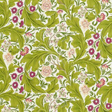 Leicester Fabric - Sour Green/Plum - by Morris. Click for more details and a description.