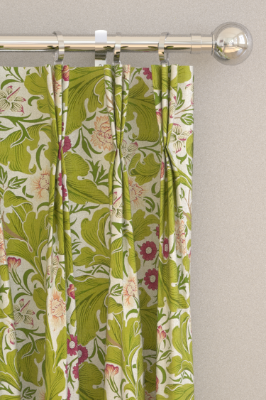 Leicester Curtains - Sour Green/Plum - by Morris. Click for more details and a description.
