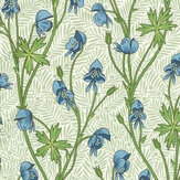 Monkshood Fabric - Cobalt/Goblin Green - by Morris. Click for more details and a description.