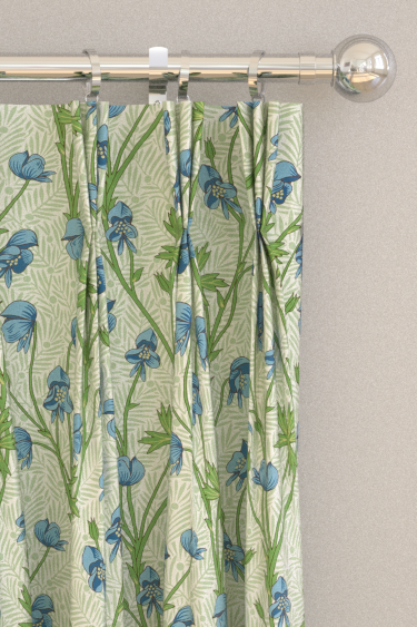 Monkshood Curtains - Cobalt/Goblin Green - by Morris. Click for more details and a description.