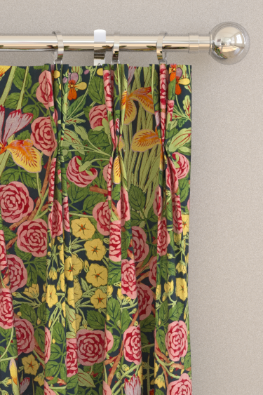 Campanula Velvet Curtains - Sunburst/Ebony - by Morris. Click for more details and a description.