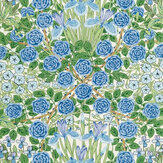 Campanula Fabric - Peacock/Opal - by Morris. Click for more details and a description.