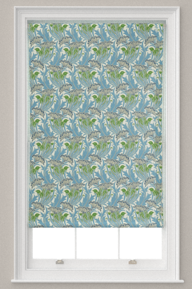 Laceflower Blind - Garden Green/Lagoon - by Morris. Click for more details and a description.