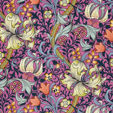 Golden Lily Velvet Fabric - Serotonin Pink - by Morris. Click for more details and a description.