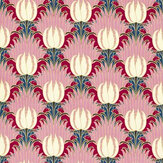 Tulip & Bird Velvet Fabric - Amaranth & Blush - by Morris. Click for more details and a description.