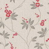 Amelie Blossom Wallpaper - Beige / Red - by Albany. Click for more details and a description.