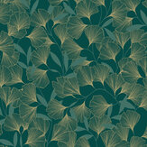 Gingko Wallpaper - Teal - by Albany. Click for more details and a description.