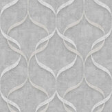 Wave Geo Wallpaper - Silver Grey - by Albany