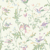 Hummingbirds Wallpaper - Blush, Sage & Mulberry on Cream - by Cole & Son. Click for more details and a description.
