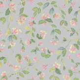 Papier peint Flora - Rose / olive sur fond gris - Cole & Son. Cliquez pour en savoir plus et lire la description.
