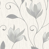 Synergy Floral Wallpaper - Silver - by Albany