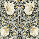 Pimpernel Wallpaper - Ink / Sage - by Morris. Click for more details and a description.
