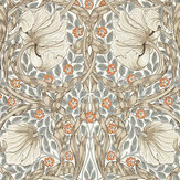 Pimpernel Wallpaper - Linen / Coral - by Morris. Click for more details and a description.