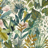 Floreana Fabric - Bleached Coral/Fig Leaf/Succulent - by Harlequin. Click for more details and a description.