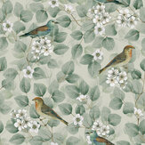 Birds & Blossoms Wallpaper - Green - by Arthouse. Click for more details and a description.
