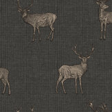 Heritage Stag Wallpaper - Charcoal / Copper - by Arthouse