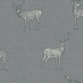 Heritage Stag Wallpaper - Grey / Silver - by Arthouse