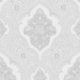 Ravella Damask Wallpaper - Silver Grey - by Albany. Click for more details and a description.