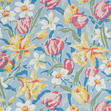 Tulips Fabric - China Blue - by Laura Ashley