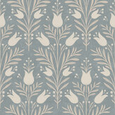 Heritage Tulip Wallpaper - Chalky Blue - by Esselle Home. Click for more details and a description.