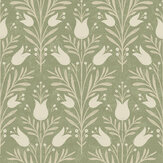 Heritage Tulip Wallpaper - Spring Green - by Esselle Home. Click for more details and a description.