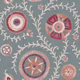 Nahlia Trail Wallpaper - Spice/Blue - by Esselle Home. Click for more details and a description.
