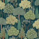 Persian Oasis Wallpaper - Navy/Green - by Esselle Home. Click for more details and a description.